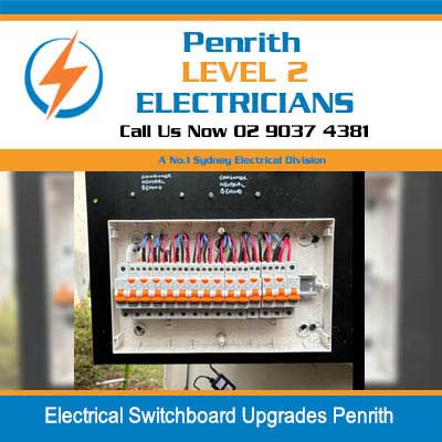 Switchboard upgrades with multiple circuit breakers and neutral bar connections in Penrith